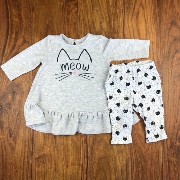 Old Navy Cat Print 2pc Set 🖤 - Picture 2 of 9